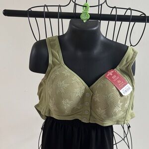 Olive Green Lace Detail Bra